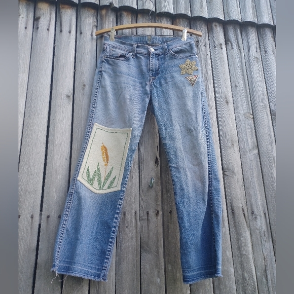 ❤️7 for All Mankind vintage custom embroidered patch jeans - size 25❤️ (#3) - Picture 9 of 13